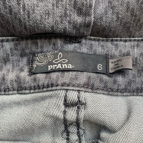 Prana Jeans Gray Chevron Low Rise Slim Straight Stretch Cotton Denim Size 6 - Picture 8 of 10